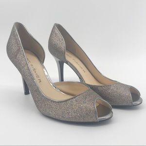 Marc Fisher | Glitter Joey Peep Toe Heel